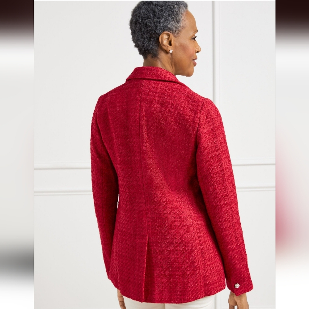 Talbots Vibrant Red Blazer with Silver Buttons - Picture 6 of 6